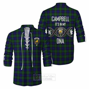 Tartan Vibes Clothing Campbell Tartan Ghillie Kilt Shirt with Family Crest DNA In Me Style