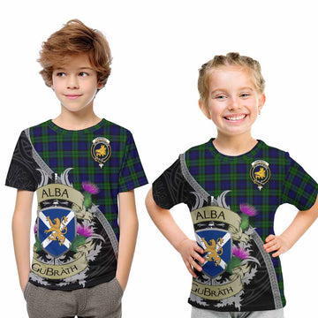 Campbell Tartan Family Crest Kid T-Shirt Lion Rampant Royal Thistle Shield Celtic Inspired