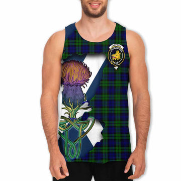 Campbell Tartan Family Crest Men's Tank Top Scottish Thistle Celtic Inspired