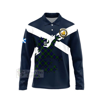 Tartan Vibes Clothing Campbell Tartan Lion Rampant Long Sleeve Polo Shirt – Proudly Display Your Heritage with Alba Gu Brath and Clan Name