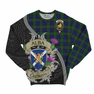 Tartan Vibes Clothing Campbell Tartan Family Crest Sweatshirt Lion Rampant Royal Thistle Shield Celtic Inspired