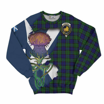 Tartan Vibes Clothing Campbell Tartan Family Crest Sweatshirt Scottish Thistle Celtic Inspired
