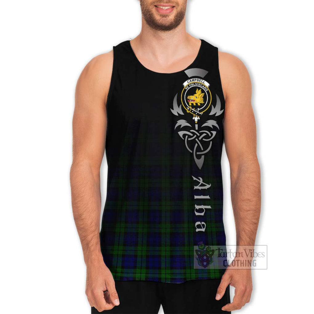 Tartan Vibes Clothing Campbell Tartan Men's Tank Top Featuring Alba Gu Brath Family Crest Celtic Inspired