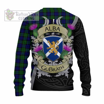 Campbell Tartan Family Crest Knitted Sweater Lion Rampant Royal Thistle Shield Celtic Inspired