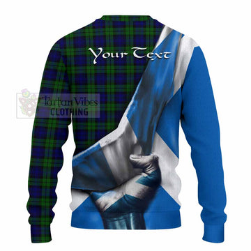 Campbell Tartan Knitted Sweater with Family Crest Scotland Patriotic Style