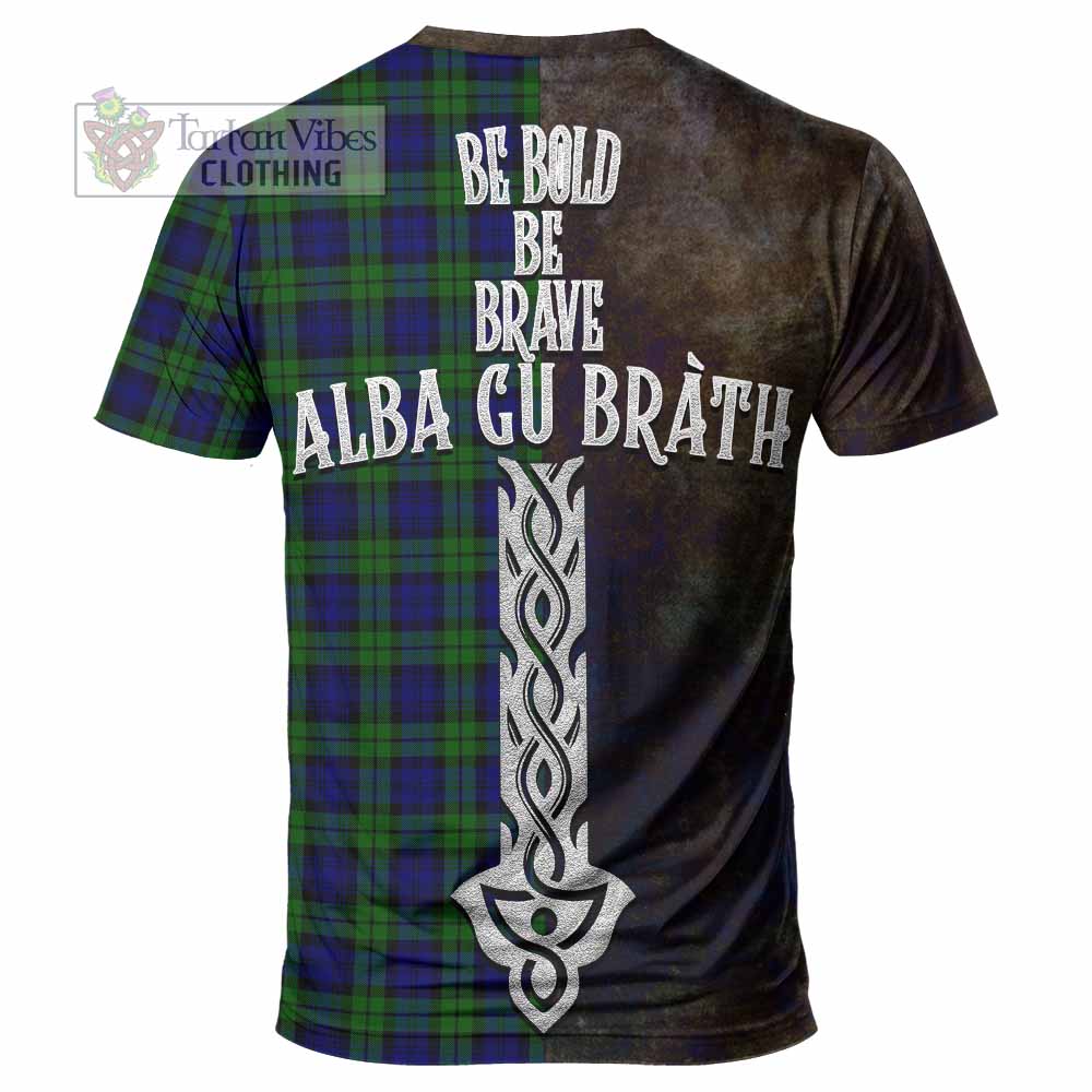 Tartan Vibes Clothing Campbell Tartan Family Crest T-Shirt Alba Gu Brath Be Brave Lion Ancient Style