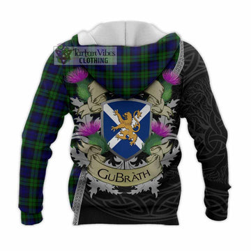 Campbell Tartan Family Crest Knitted Hoodie Lion Rampant Royal Thistle Shield Celtic Inspired