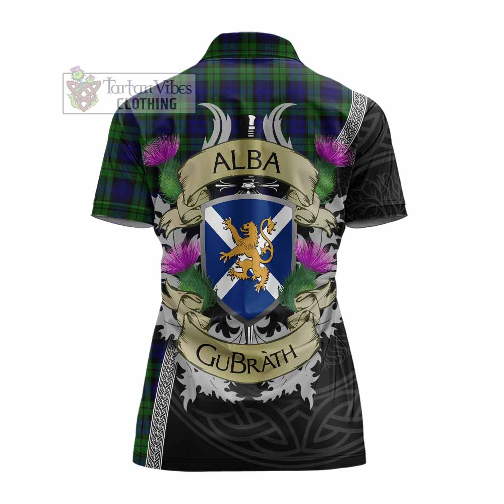 Tartan Vibes Clothing Campbell Tartan Family Crest Women's Polo Shirt Lion Rampant Royal Thistle Shield Celtic Inspired