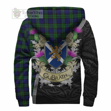 Campbell Tartan Family Crest Sherpa Hoodie Lion Rampant Royal Thistle Shield Celtic Inspired