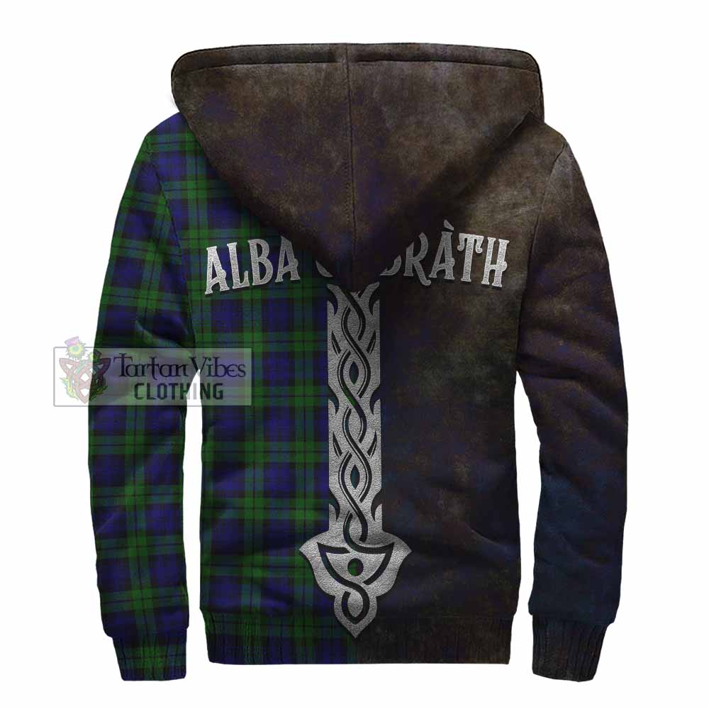 Tartan Vibes Clothing Campbell Tartan Family Crest Sherpa Hoodie Alba Gu Brath Be Brave Lion Ancient Style