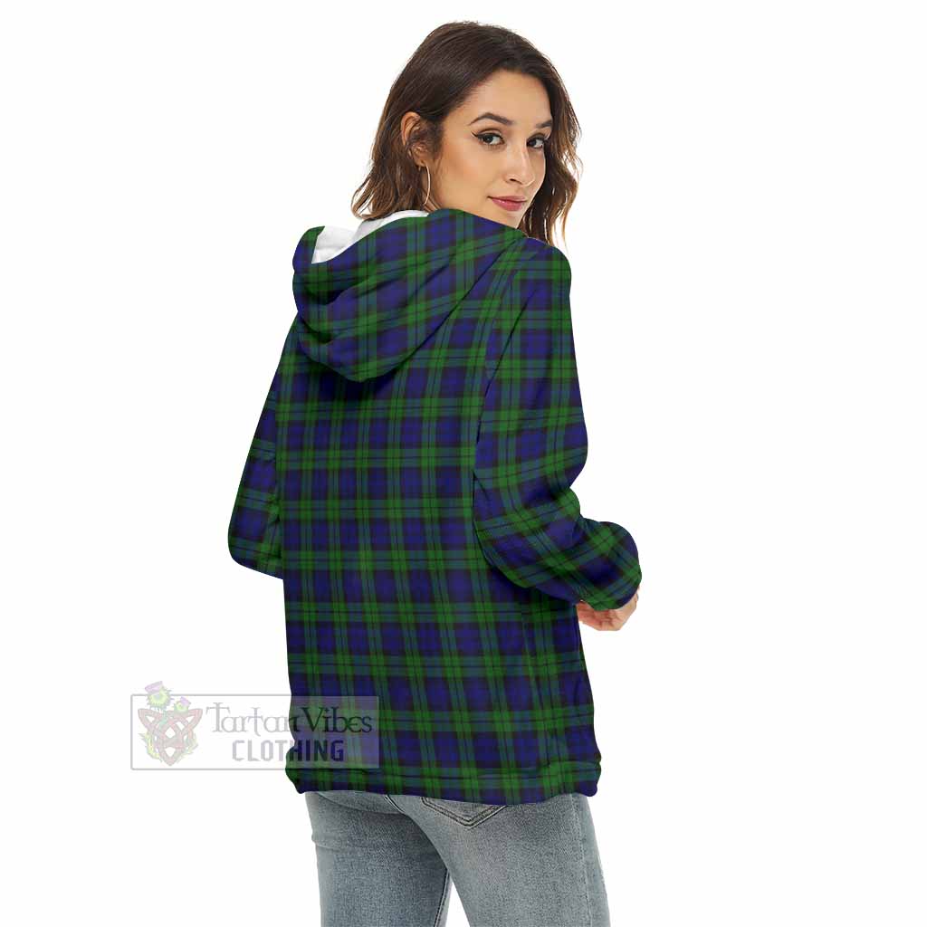 Tartan Vibes Clothing Campbell Tartan Women's Borg  Half Zip Fleece Hoodie