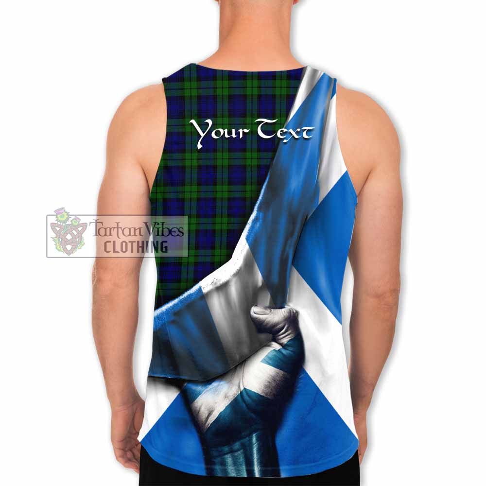 Tartan Vibes Clothing Campbell Tartan Men's Tank Top with Family Crest Scotland Patriotic Style