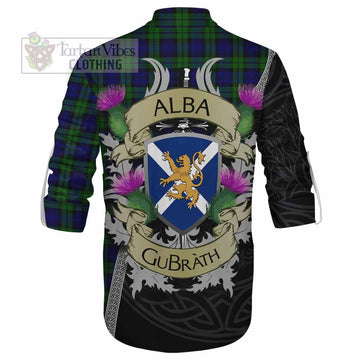 Campbell Tartan Family Crest Ghillie Kilt Shirt Lion Rampant Royal Thistle Shield Celtic Inspired