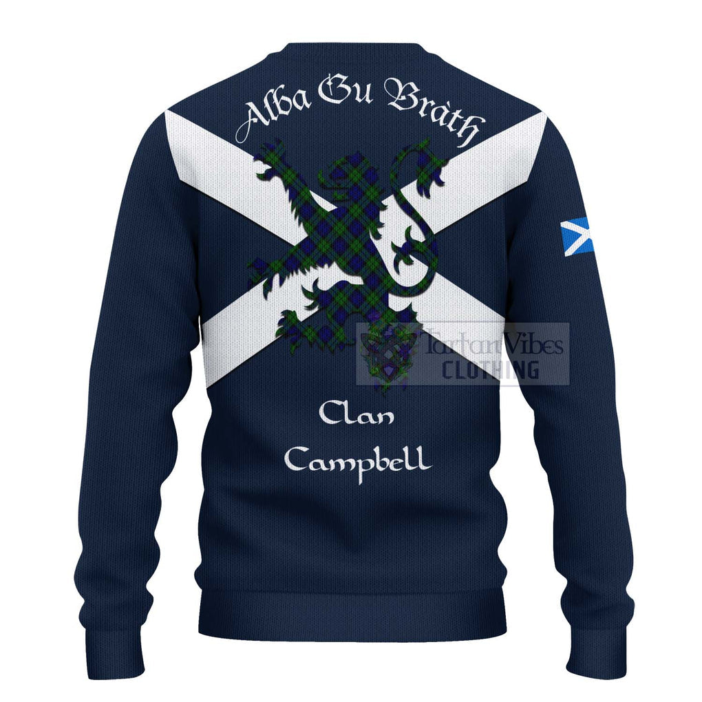 Tartan Vibes Clothing Campbell Tartan Lion Rampant Knitted Sweater – Proudly Display Your Heritage with Alba Gu Brath and Clan Name