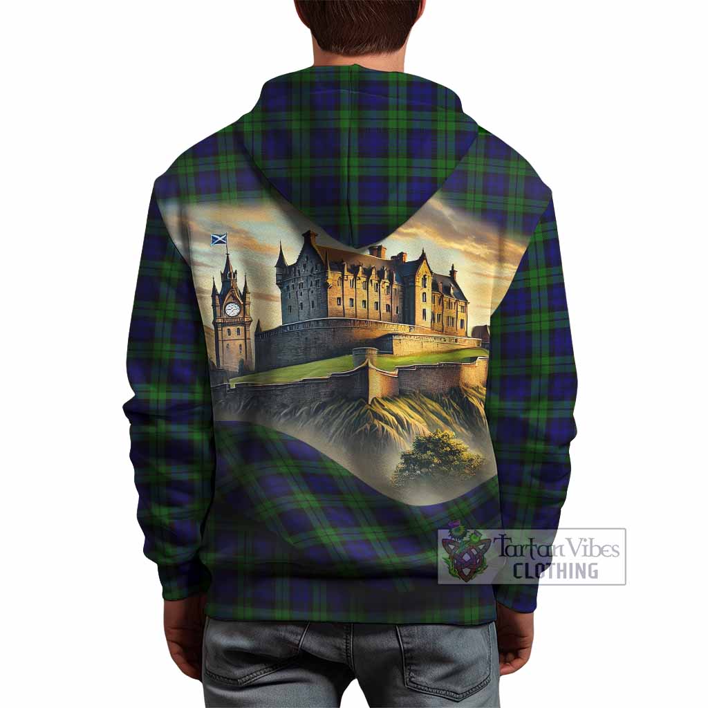 Tartan Vibes Clothing Campbell Tartan Family Crest Hoodie with Scottish Ancient Castle Style