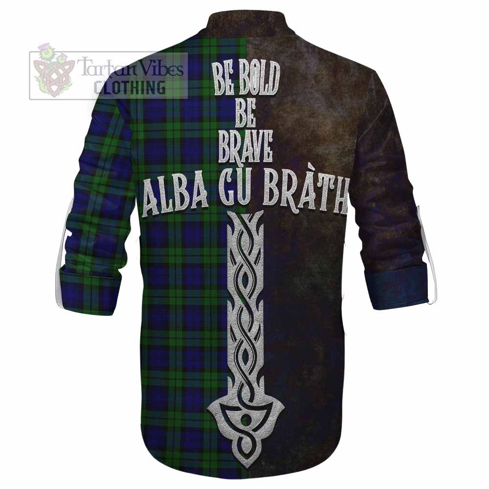 Tartan Vibes Clothing Campbell Tartan Family Crest Ghillie Kilt Shirt Alba Gu Brath Be Brave Lion Ancient Style