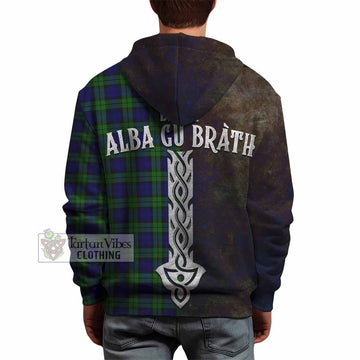 Campbell Tartan Family Crest Hoodie Alba Gu Brath Be Brave Lion Ancient Style