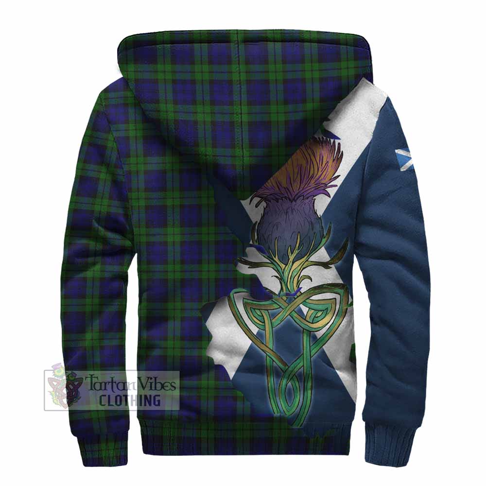 Tartan Vibes Clothing Campbell Tartan Family Crest Sherpa Hoodie Scottish Thistle Celtic Inspired
