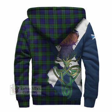Campbell Tartan Family Crest Sherpa Hoodie Scottish Thistle Celtic Inspired
