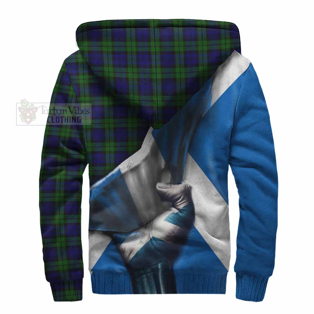 Tartan Vibes Clothing Campbell Tartan Sherpa Hoodie with Family Crest Scotland Patriotic Style