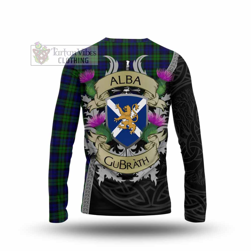 Tartan Vibes Clothing Campbell Tartan Family Crest Long Sleeve T-Shirt Lion Rampant Royal Thistle Shield Celtic Inspired