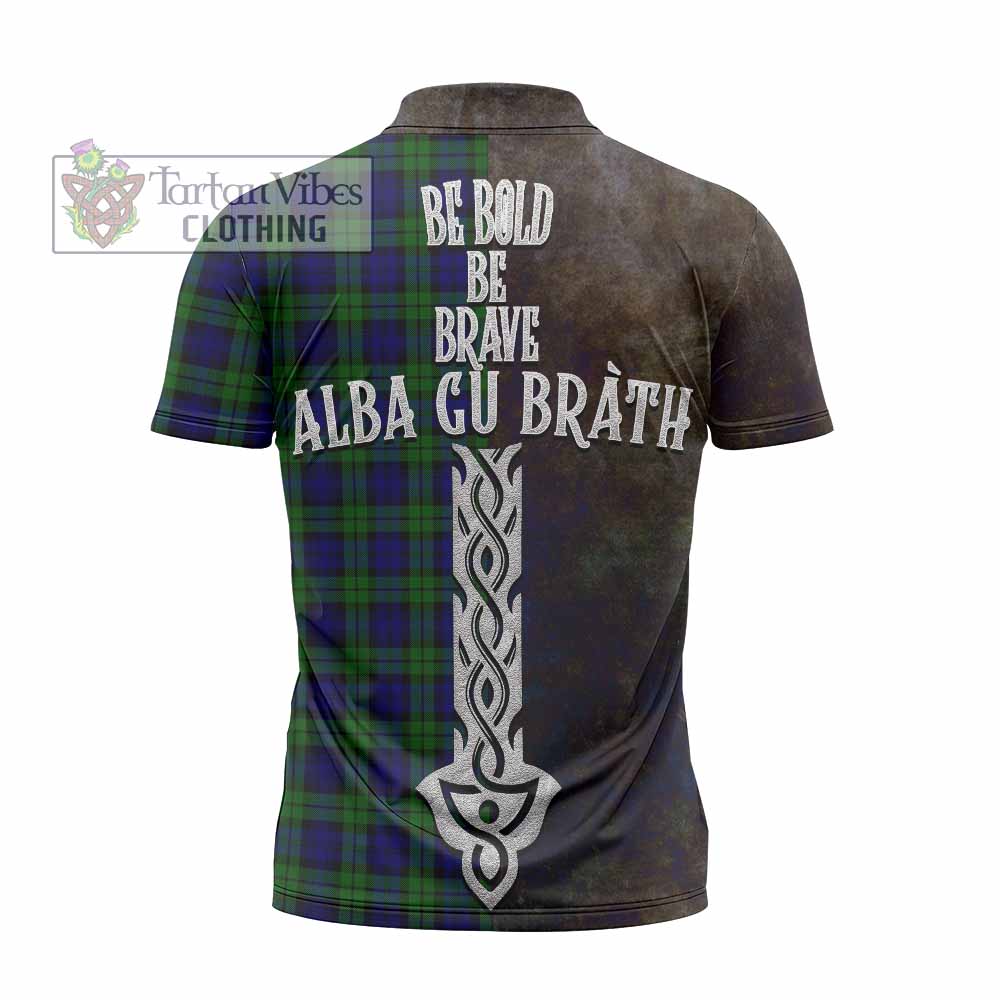 Tartan Vibes Clothing Campbell Tartan Family Crest Zipper Polo Shirt Alba Gu Brath Be Brave Lion Ancient Style