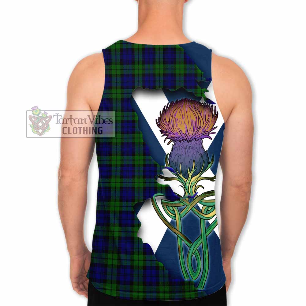 Tartan Vibes Clothing Campbell Tartan Family Crest Men's Tank Top Scottish Thistle Celtic Inspired