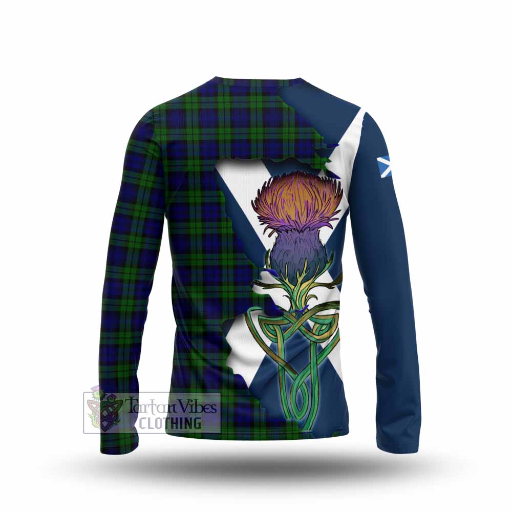 Tartan Vibes Clothing Campbell Tartan Family Crest Long Sleeve T-Shirt Scottish Thistle Celtic Inspired