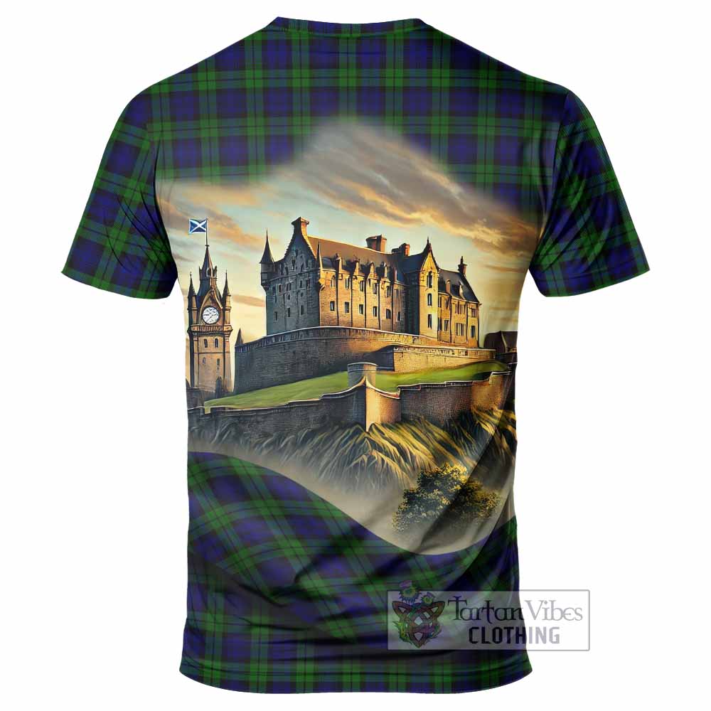 Tartan Vibes Clothing Campbell Tartan Family Crest T-Shirt with Scottish Ancient Castle Stype