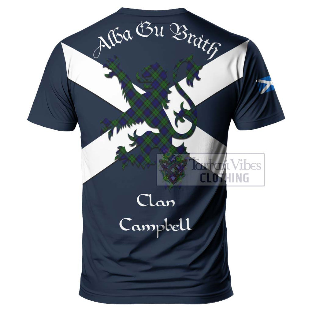 Tartan Vibes Clothing Campbell Tartan Lion Rampant T-Shirt – Proudly Display Your Heritage with Alba Gu Brath and Clan Name