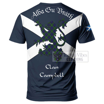 Tartan Vibes Clothing Campbell Tartan Lion Rampant T-Shirt – Proudly Display Your Heritage with Alba Gu Brath and Clan Name