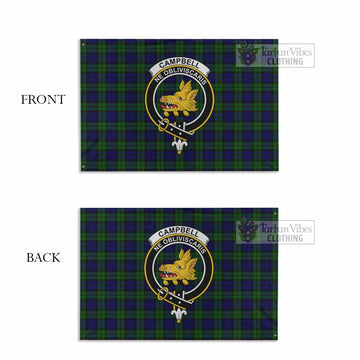 Campbell Tartan House Flag with Family Crest - Tartan Vibes Clothing