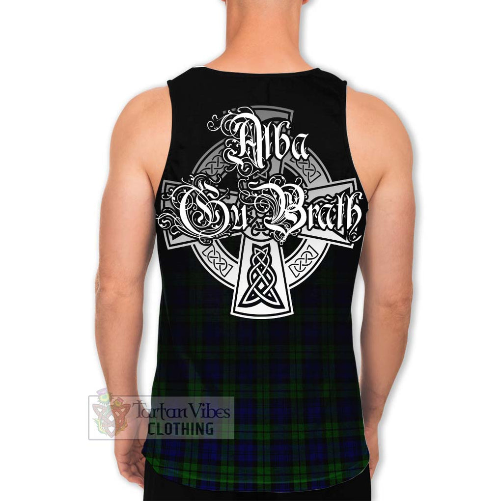 Tartan Vibes Clothing Campbell Tartan Men's Tank Top Featuring Alba Gu Brath Family Crest Celtic Inspired