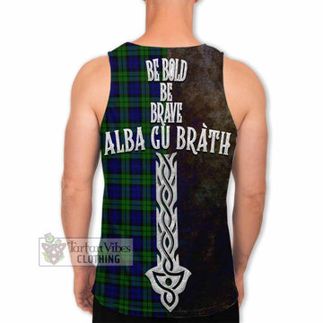 Campbell Tartan Family Crest Men's Tank Top Alba Gu Brath Be Brave Lion Ancient Style