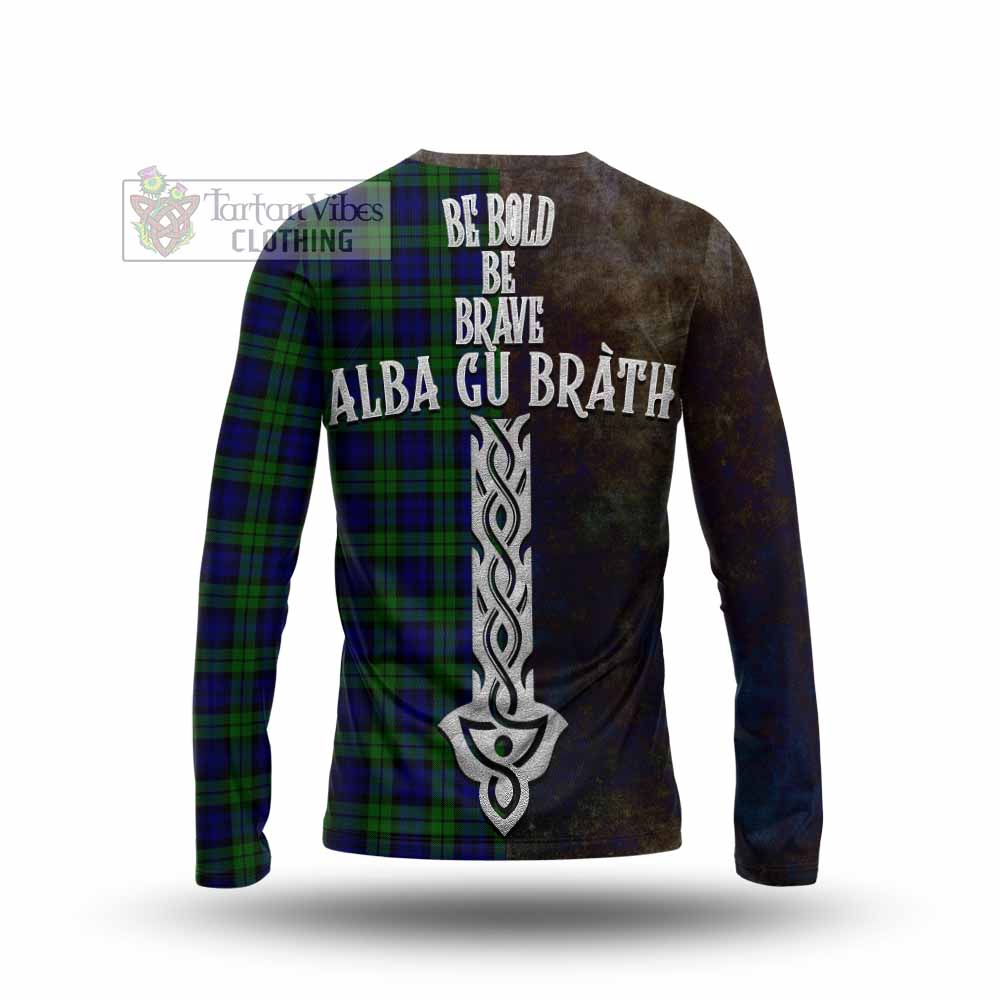 Tartan Vibes Clothing Campbell Tartan Family Crest Long Sleeve T-Shirt Alba Gu Brath Be Brave Lion Ancient Style