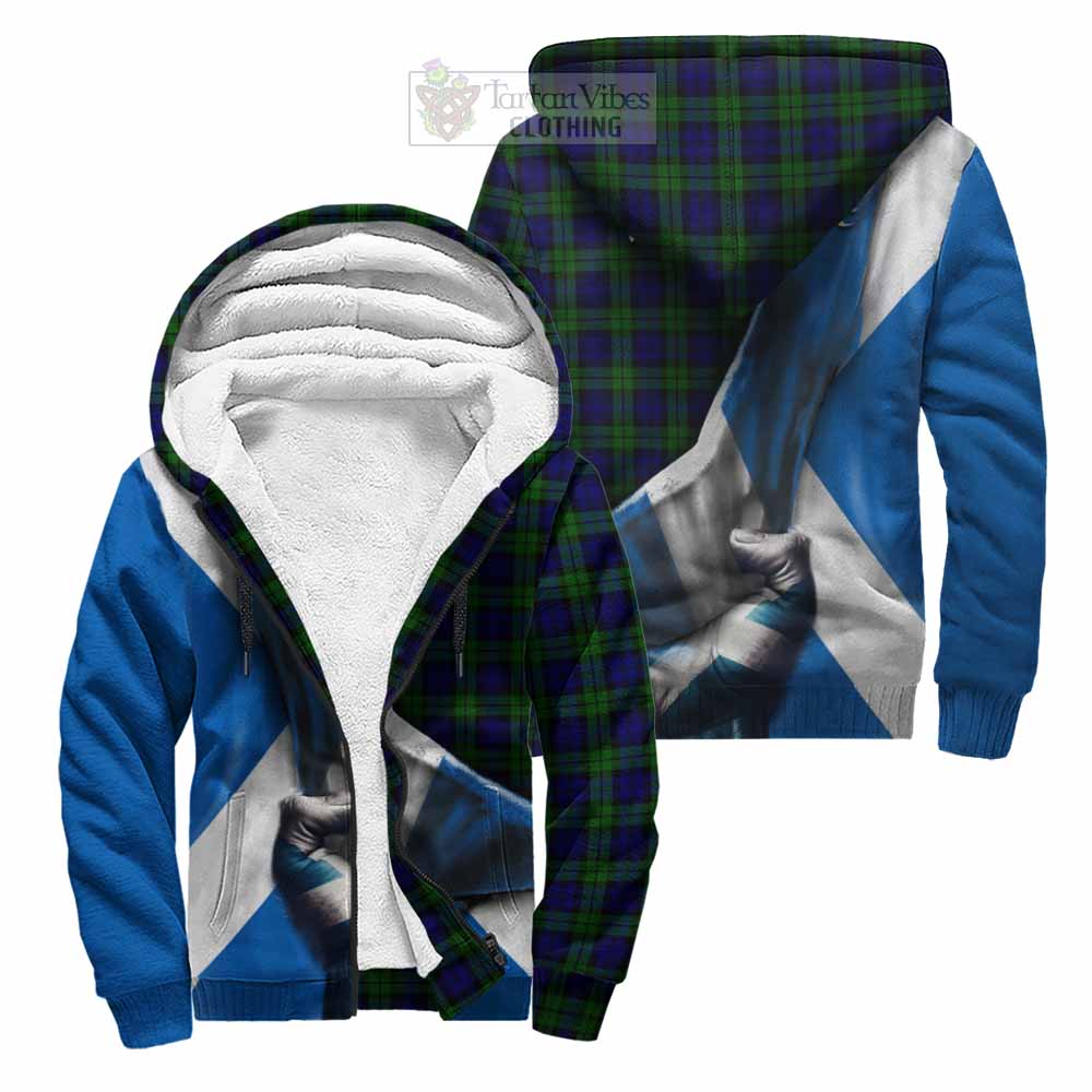 Tartan Vibes Clothing Campbell Tartan Sherpa Hoodie with Family Crest Scotland Patriotic Style