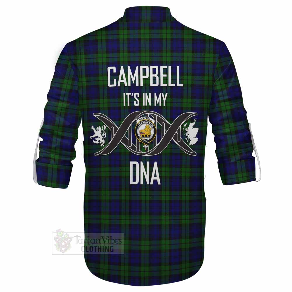 Tartan Vibes Clothing Campbell Tartan Ghillie Kilt Shirt with Family Crest DNA In Me Style