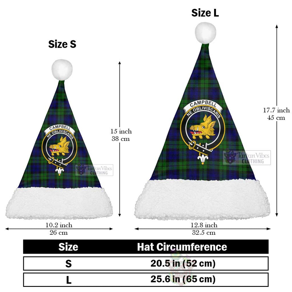 Tartan Vibes Clothing Campbell Tartan Christmas Santa Hats with Family Crest