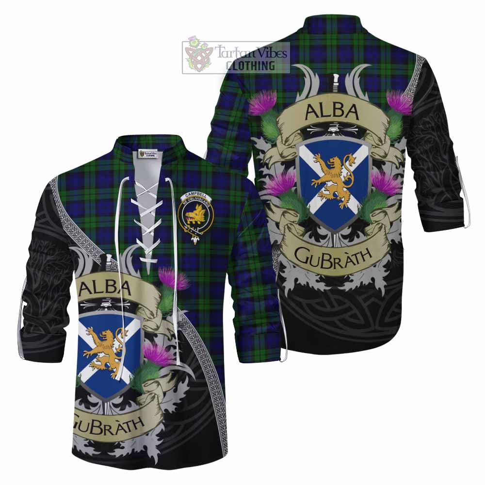 Tartan Vibes Clothing Campbell Tartan Family Crest Ghillie Kilt Shirt Lion Rampant Royal Thistle Shield Celtic Inspired