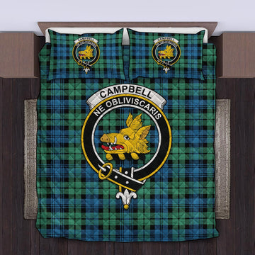 Campbell Ancient 01 Tartan Quilt Bed Set with Family Crest