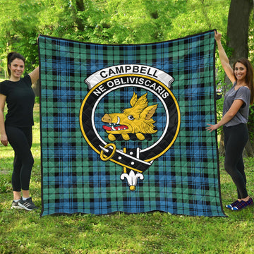 campbell-ancient-01-tartan-quilt-with-family-crest