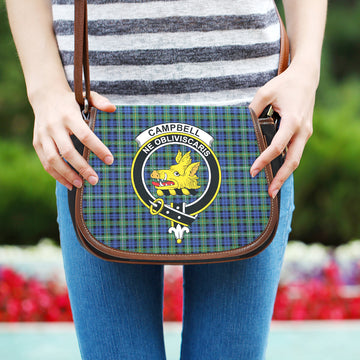 Campbell Argyll Ancient Tartan Saddle Bag with Family Crest
