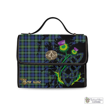 Campbell Argyll Ancient Tartan Waterproof Canvas Bag with Scotland Map and Thistle Celtic Accents