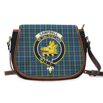 Campbell Argyll Ancient Tartan Saddle Bag with Family Crest