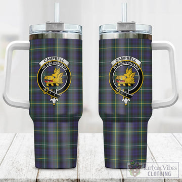 Campbell Argyll Modern Tartan and Family Crest Tumbler with Handle