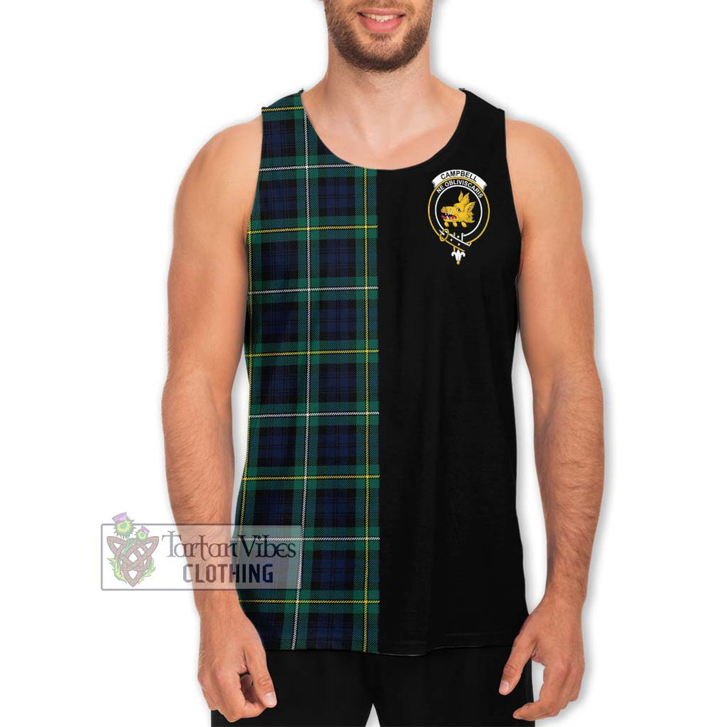 Tartan Vibes Clothing Campbell Argyll Modern #2 Tartan Men's Tank Top with Family Crest and Half Of Me Style