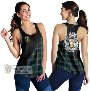 Tartan Vibes Clothing Campbell Argyll Modern #2 Tartan Women's Racerback Tanks with Family Crest and Military Logo Style