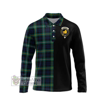 Campbell Argyll Modern #2 Tartan Long Sleeve Polo Shirt with Family Crest and Half Of Me Style