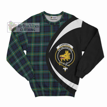 Tartan Vibes Clothing Campbell Argyll Modern #2 Tartan Sweatshirt with Family Crest Circle Style