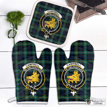 Tartan Vibes Clothing Campbell Argyll Modern #2 Tartan Combo Oven Mitt & Pot-Holder with Family Crest